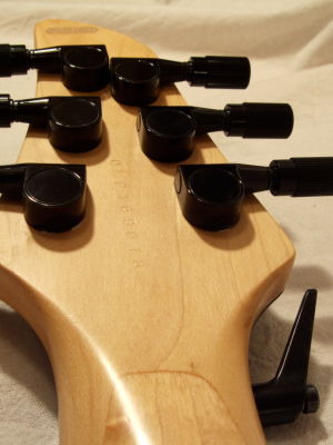 Rückseite der Kopfplatte mit Modell- und Seriennummer